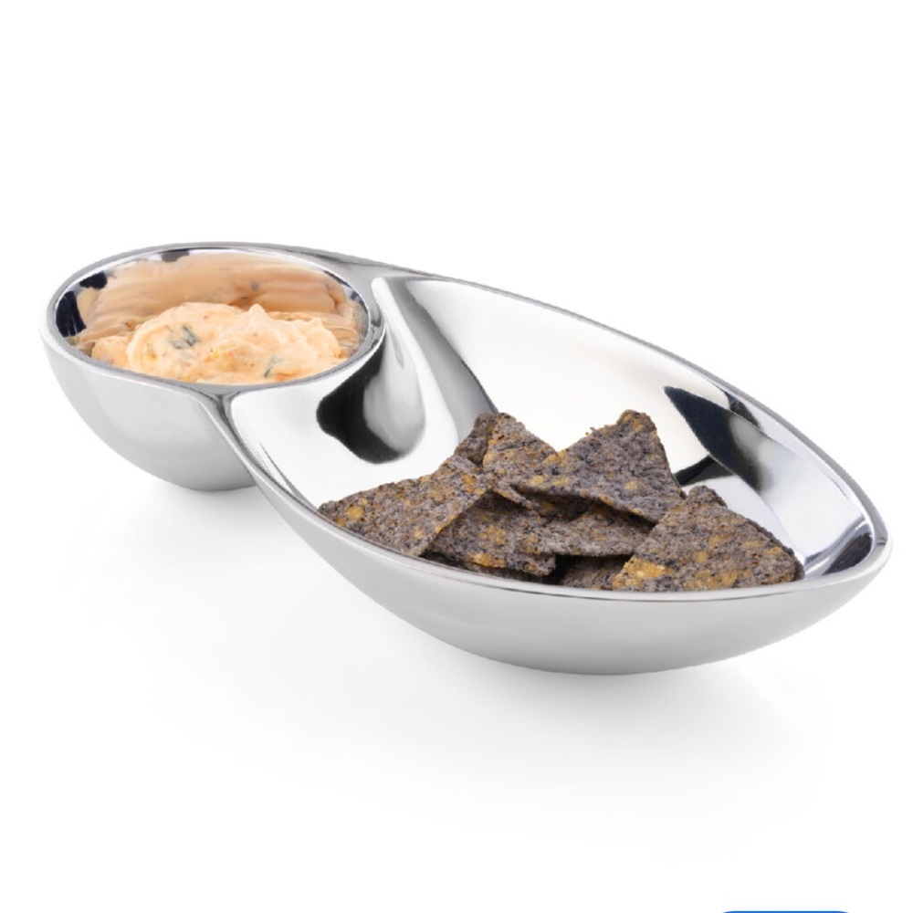 Nambe Silver Chip and Dip Bowl‎ elegant